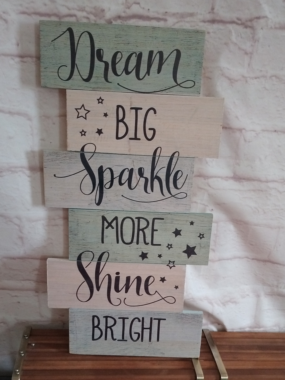 Dream Big Sparkle More Shine Bright Pastel Wall Plaque